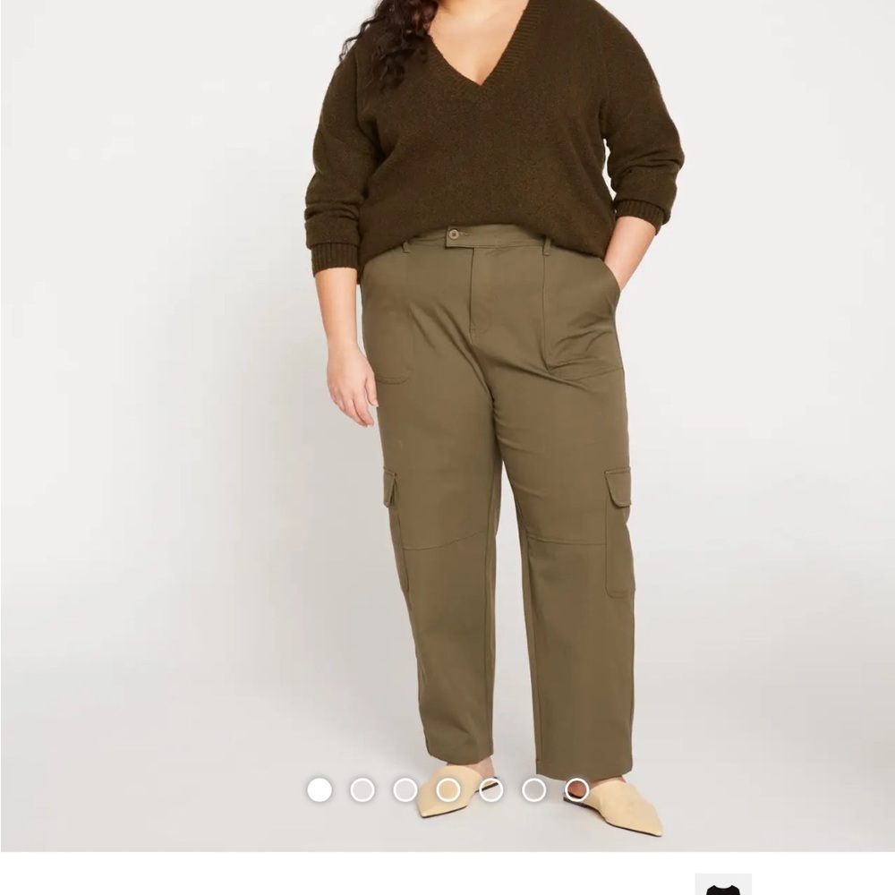Universal standard karlee stretch cotton twill cargo pants stretch ivy size s